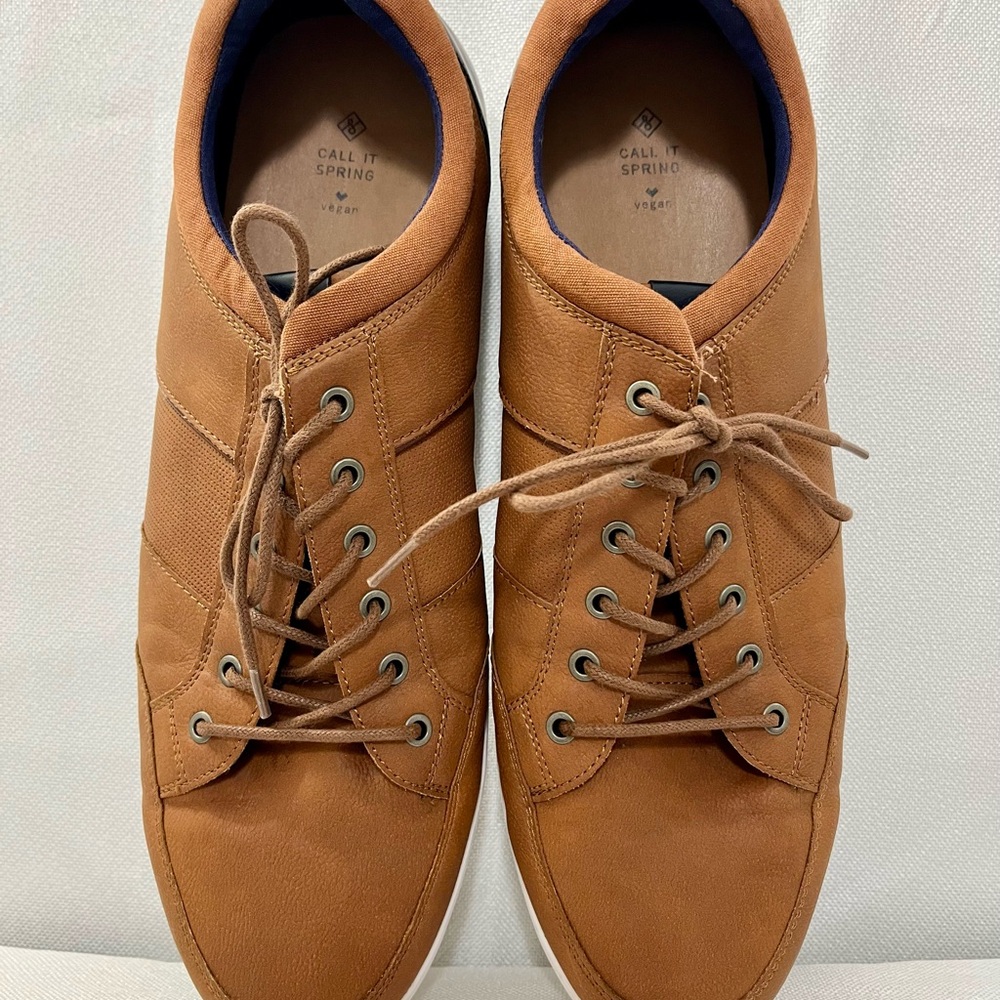 Call It Spring Men's Halisen Low Top Sneakers Tan Casual Shoes, size 13